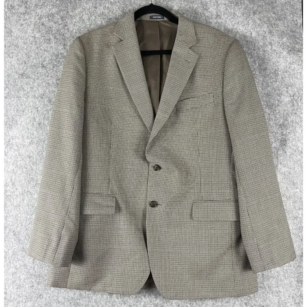 Stafford Year Round Blazer‎ Sport Coat Mens 42R Herringbone Classic Fit Travel
